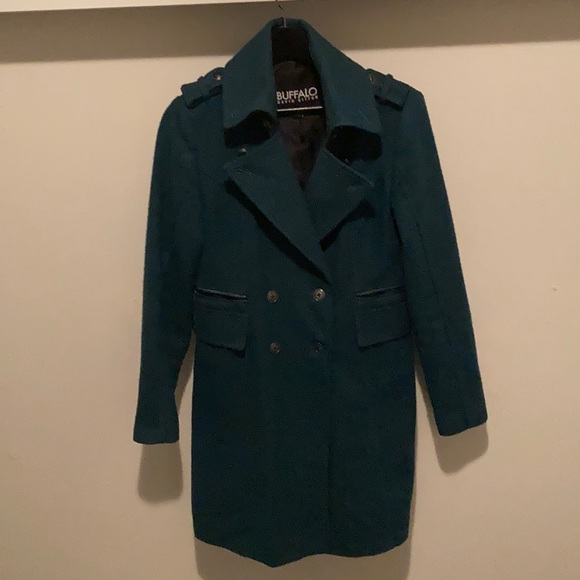 Buffalo long pea coat - Teal - size small - Picture 2 of 6